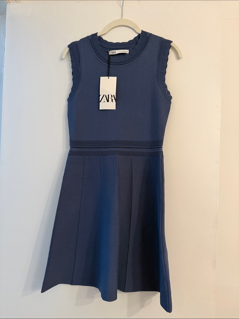 Zara Blue Sleeveless Knit Dress